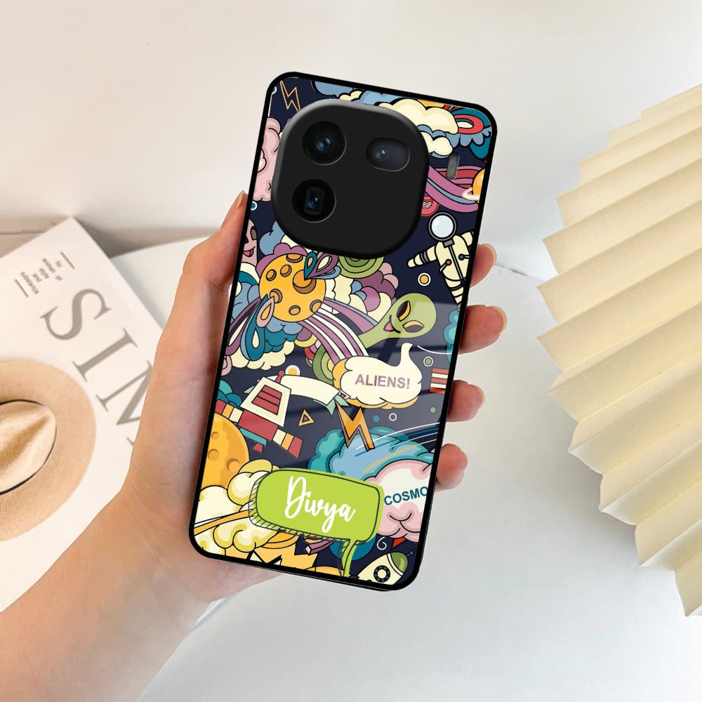 Space Glass Case Cover For iQOO