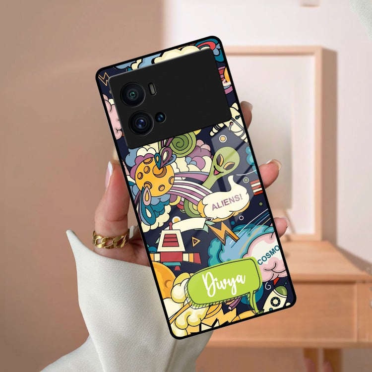 Space Glass Case Cover For iQOO