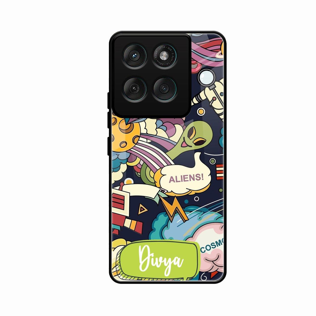 Space Glass Case Cover For Motorola G67 Power 5G