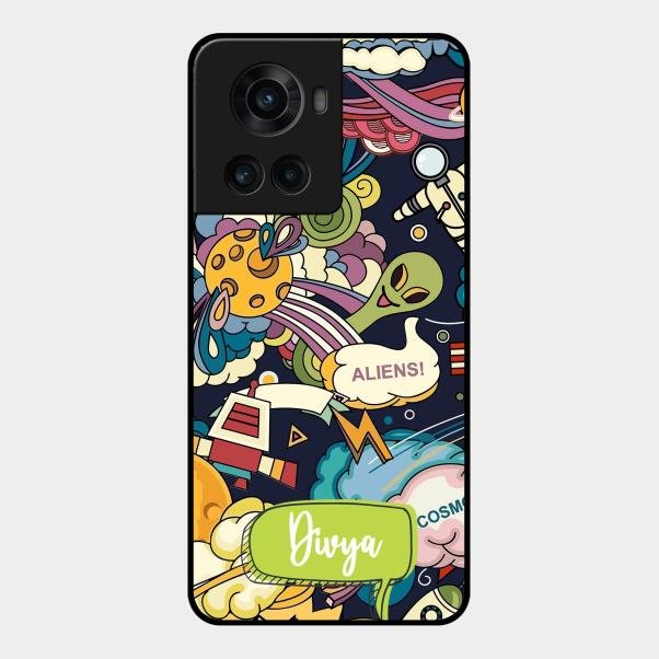 Space Glass Case Cover For Oneplus 10R 5G
