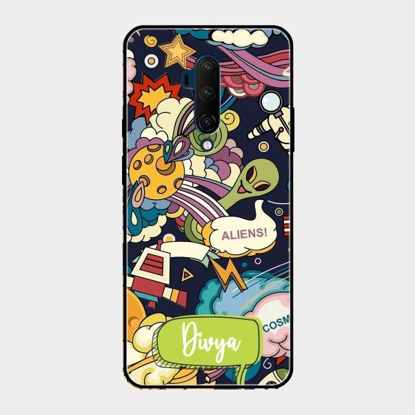 Space Glass Case Cover For Oneplus 7T Pro
