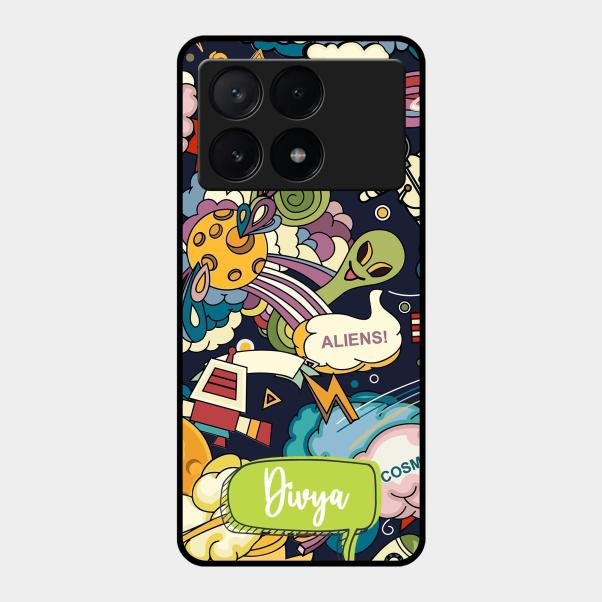 Space Glass Case Cover For Poco X6 Pro 5G