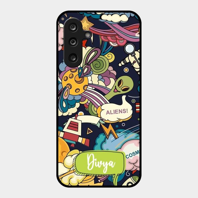 Space Glass Case Cover For Samsung Galaxy M55S 5G