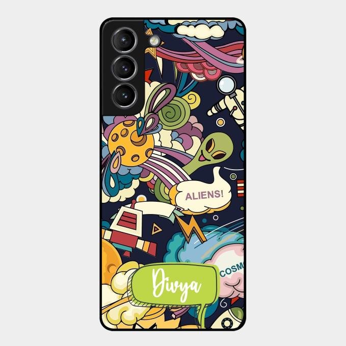 Space Glass Case Cover For Samsung Galaxy S21 Plus