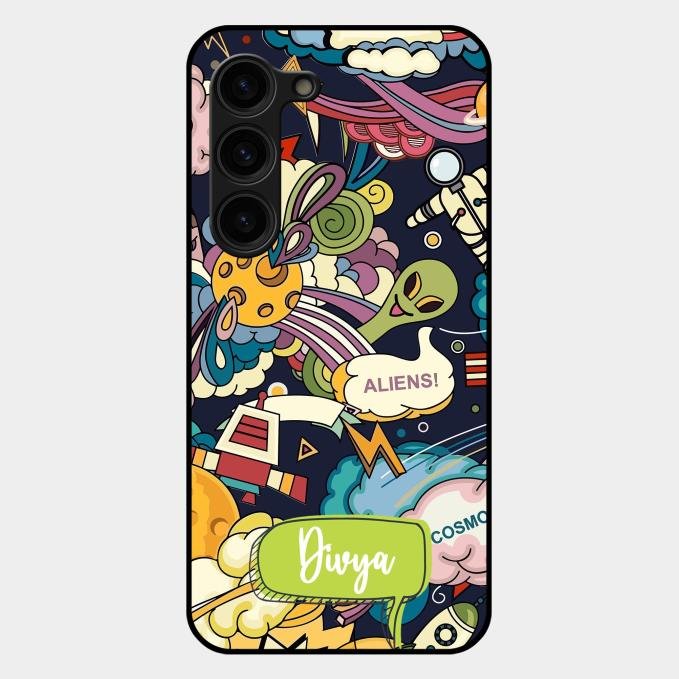 Space Glass Case Cover For Samsung Galaxy S23 Plus 5G
