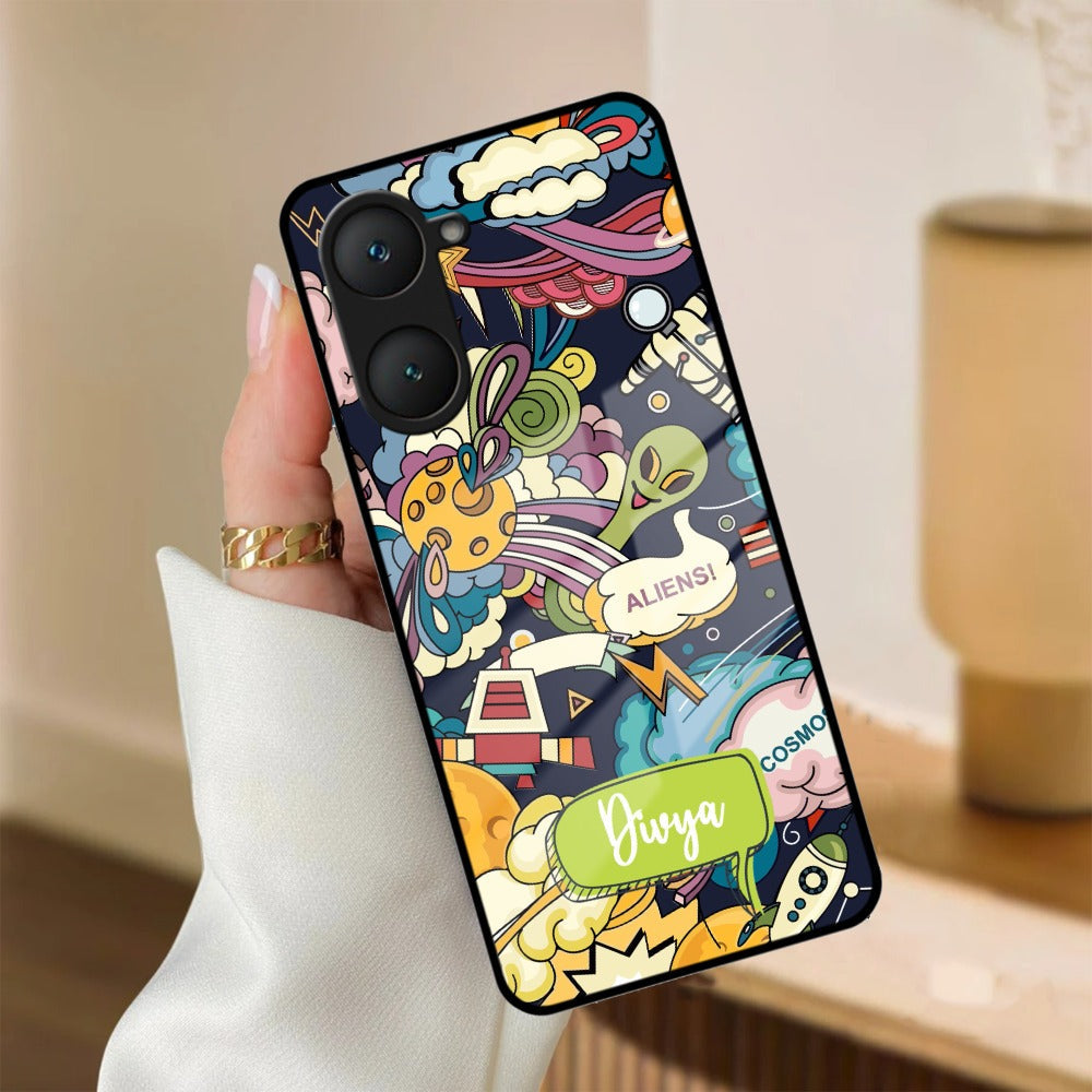 Space Glass Case Cover For iQOO