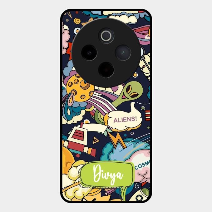 Space Glass Case Cover For Vivo T4 5G