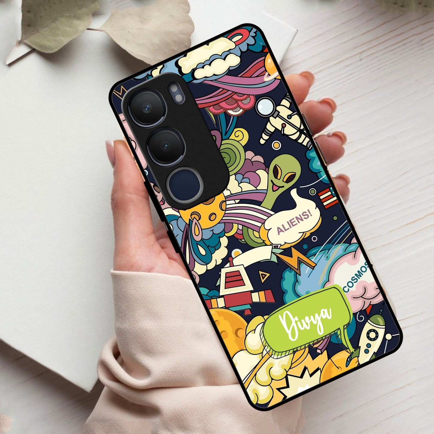 Space Glass Case Cover For Vivo