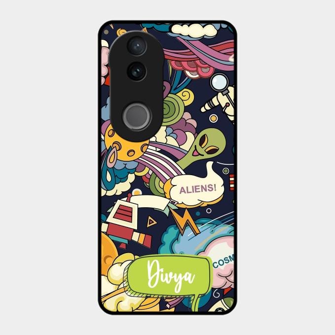 Space Glass Case Cover For Vivo T4R 5G