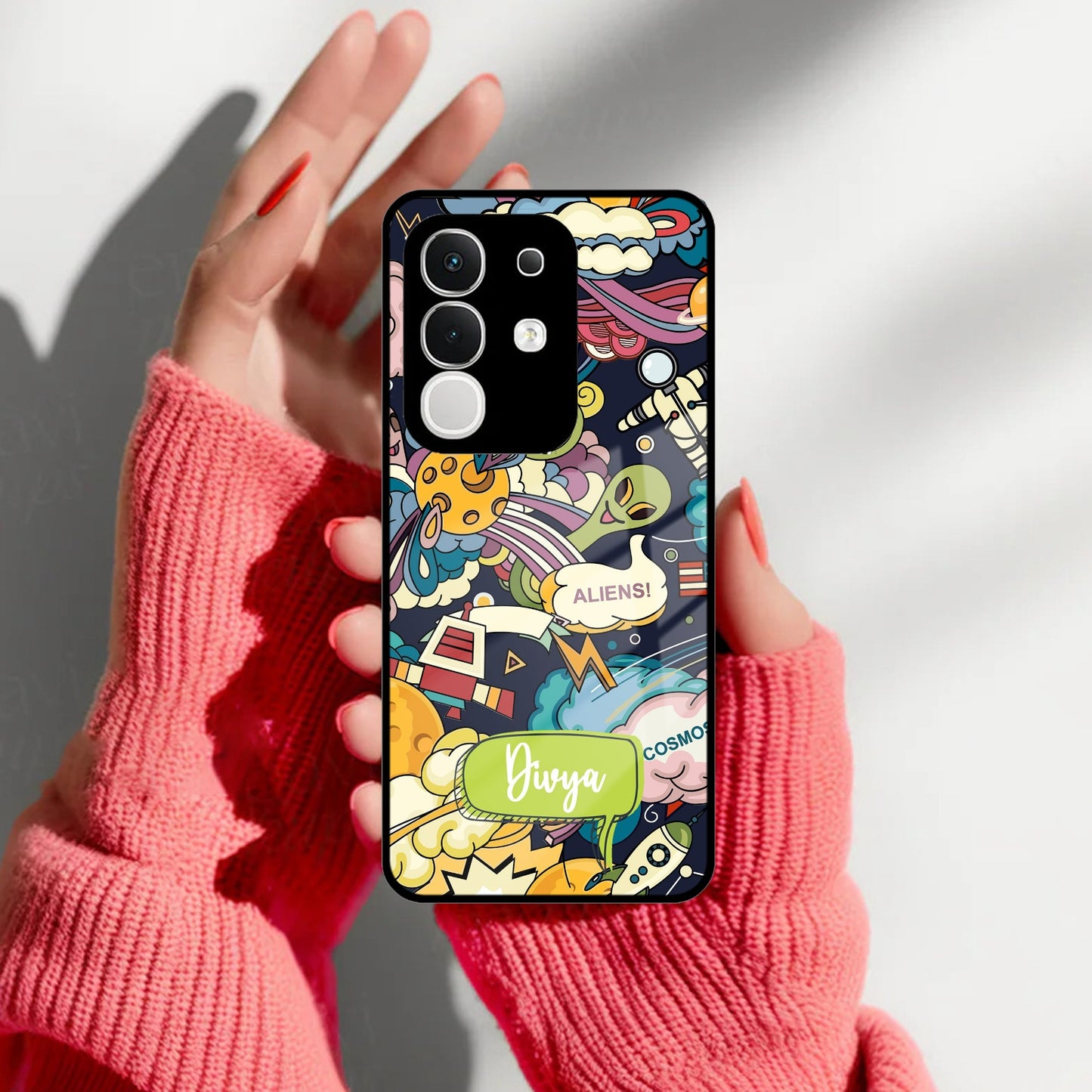 Space Glass Case Cover For Vivo