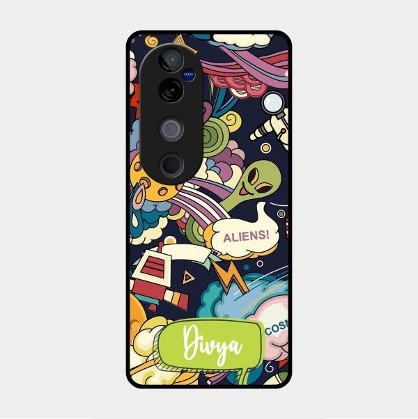 Space Glass Case Cover For Vivo V40 Pro 5G