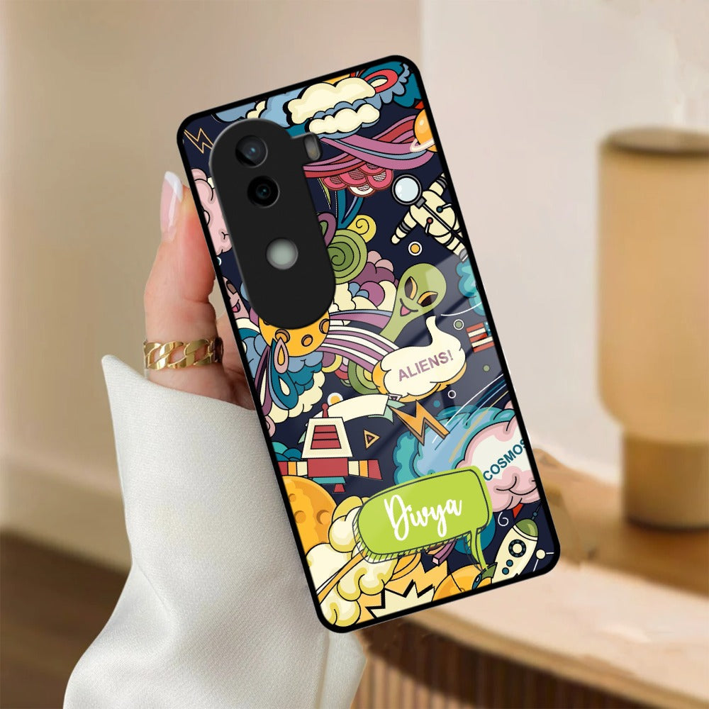 Space Glass Case Cover For iQOO