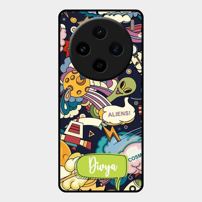 Space Glass Case Cover For Vivo X100 5G