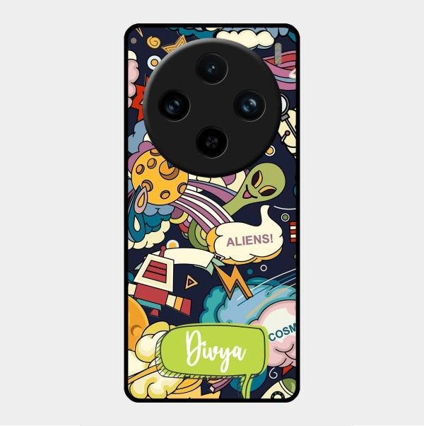 Space Glass Case Cover For Vivo X100 Pro 5G