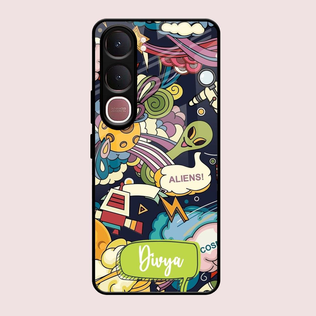Space Glass Case Cover For Vivo Y31 5G