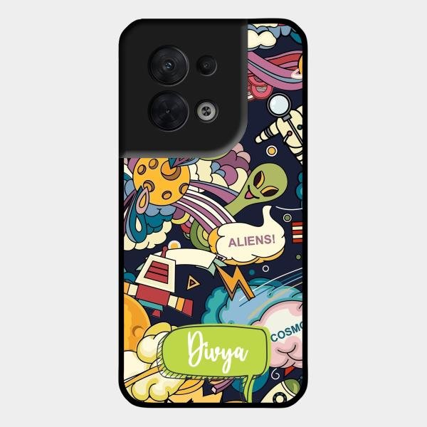 Space Glossy Metal Case Cover For Oppo Reno 8 5G