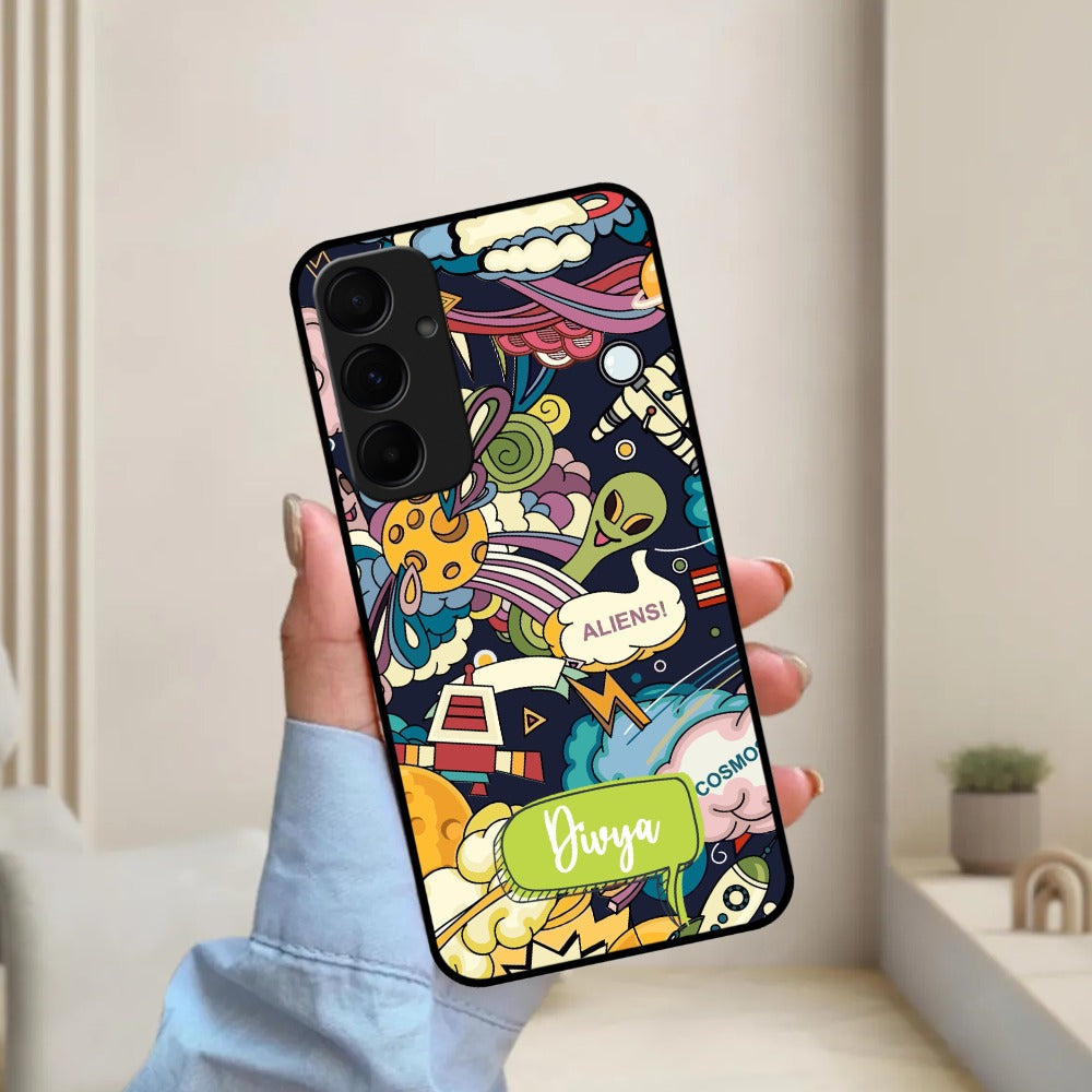 Space Glossy Metal Case Cover For Samsung