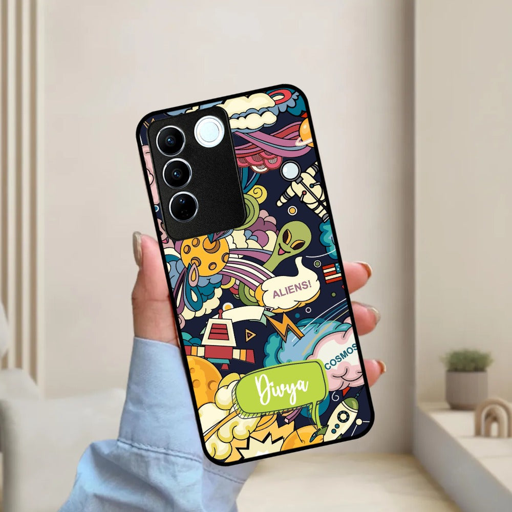 Space Glossy Metal Case Cover For Vivo