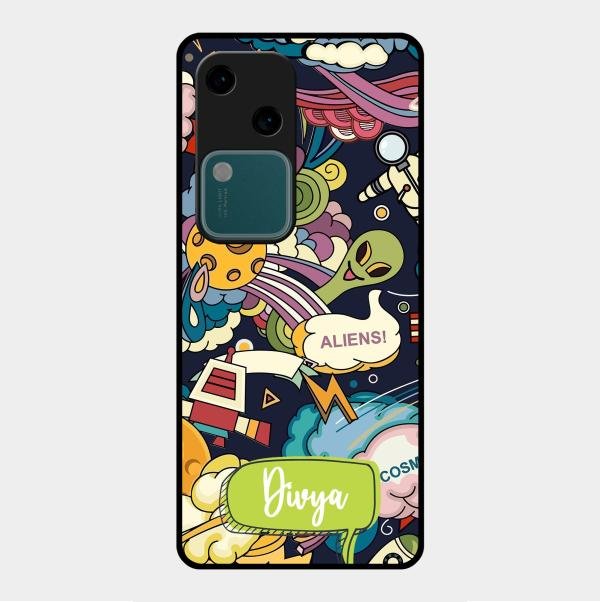 Space Glossy Metal Case Cover For Vivo V30 5G