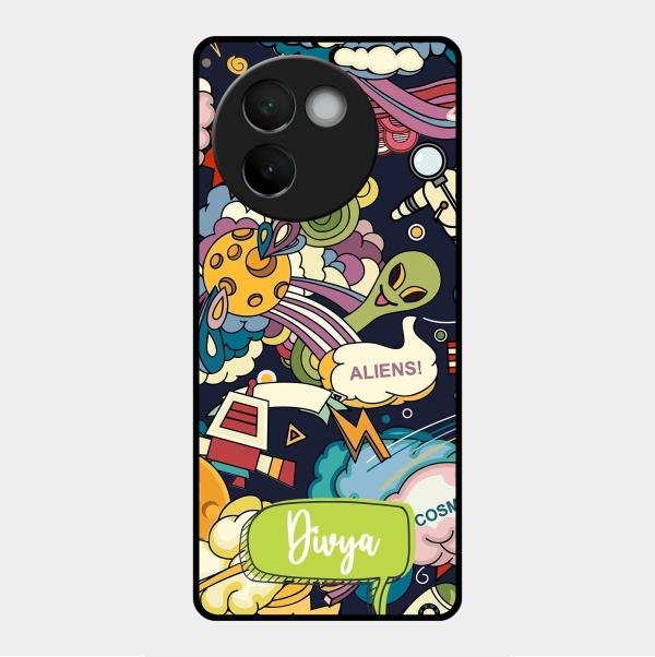 Space Glossy Metal Case Cover For Vivo V30E 5G