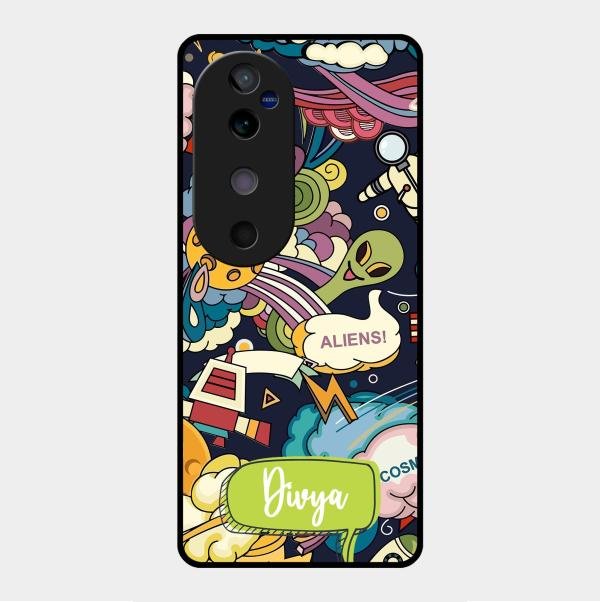 Space Glossy Metal Case Cover For Vivo V40 5G