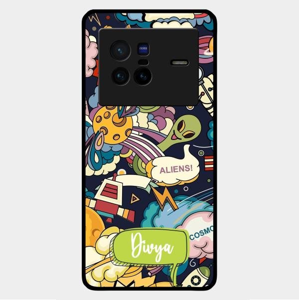 Space Glossy Metal Case Cover For Vivo X80 5G
