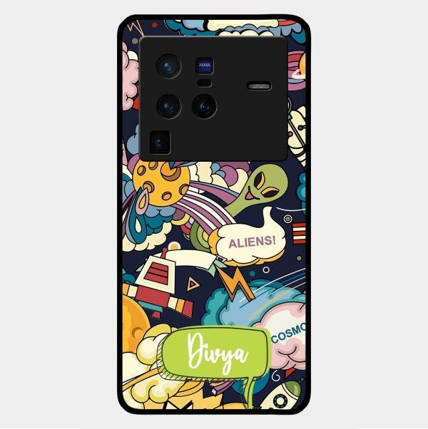 Space Glossy Metal Case Cover For Vivo X80 Pro 5G