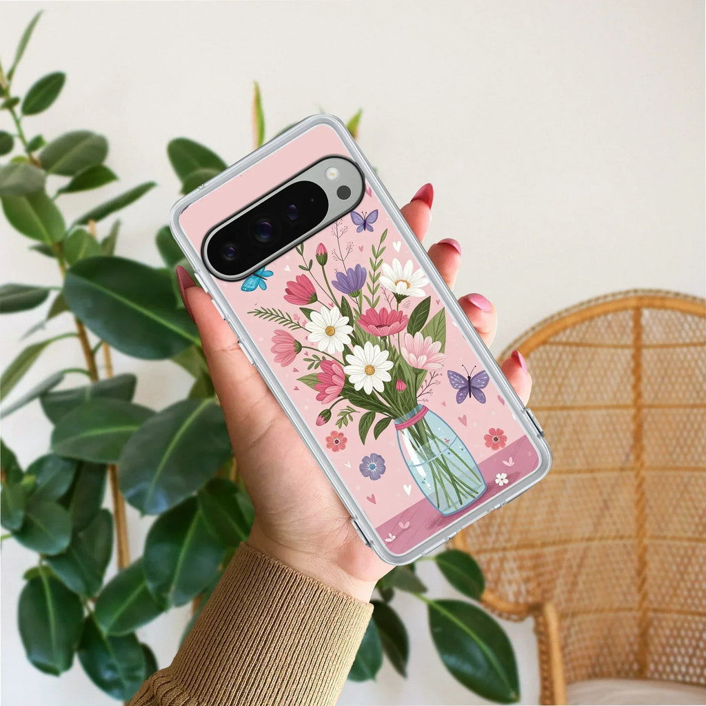 Spring in a Vase Transparent Silicon Case For Google Pixel 8 Pro 5G