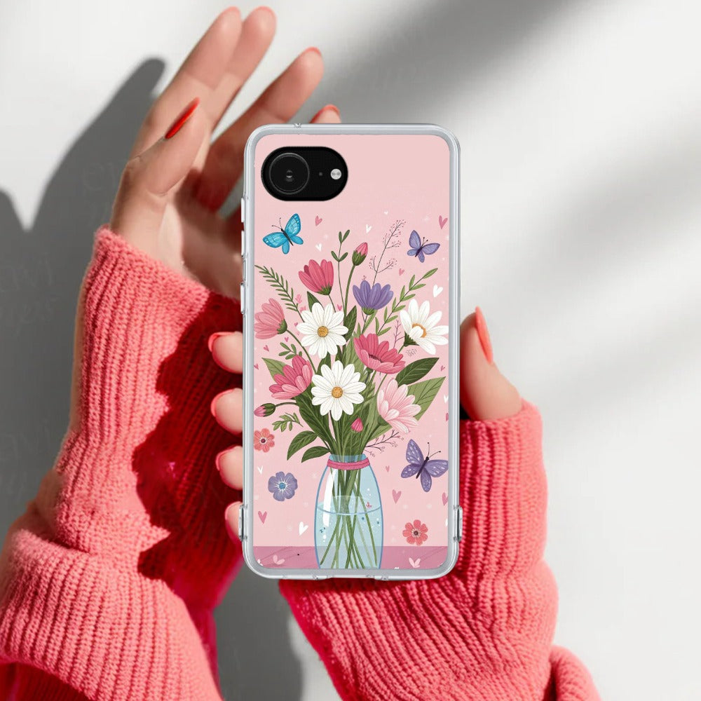 Spring in a Vase Transparent Silicon Case For iPhone