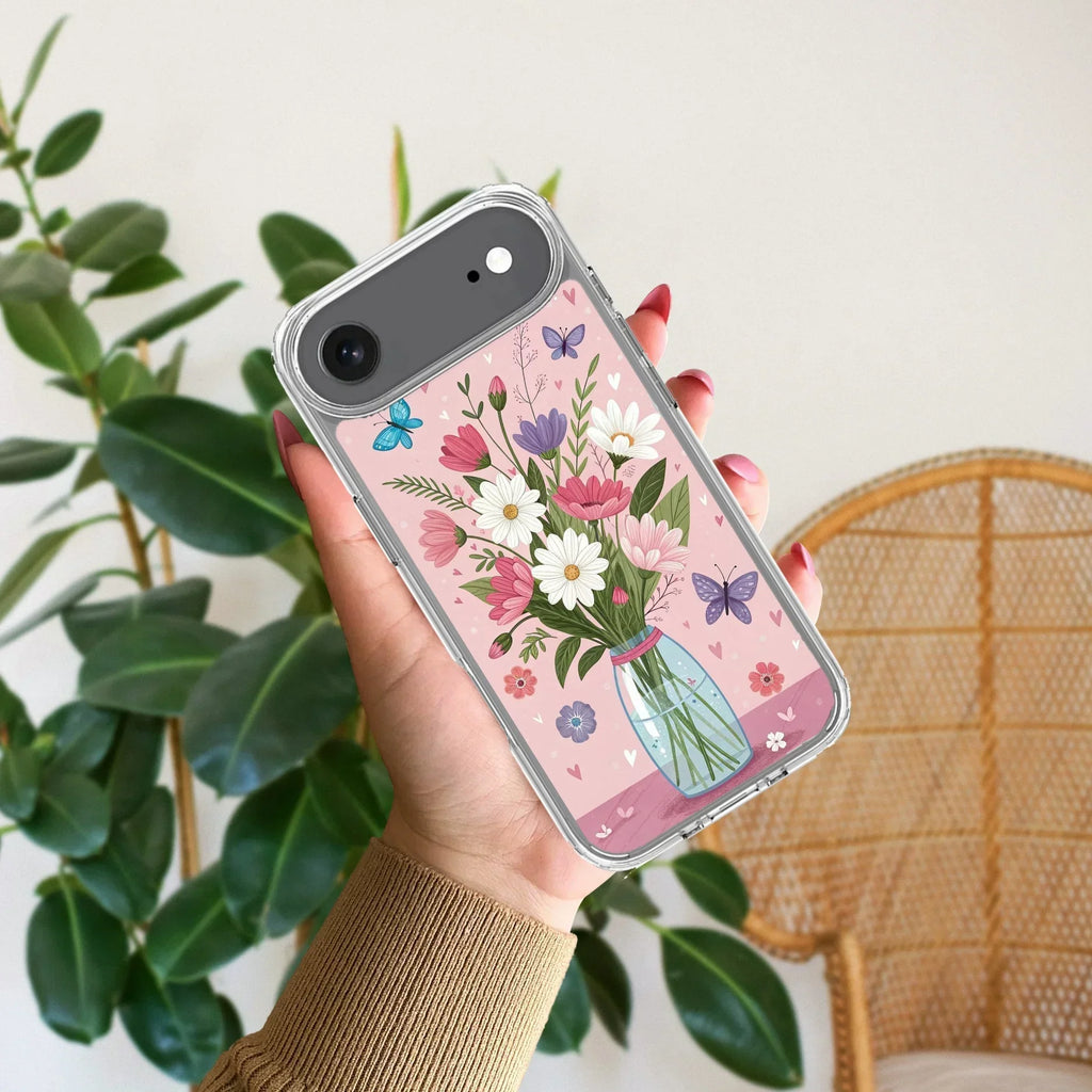Spring in a Vase Transparent Silicon Case For iPhone 13 Mini