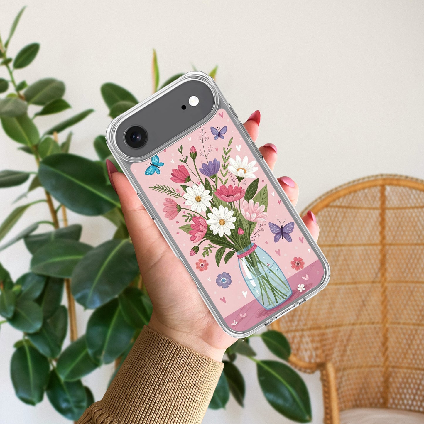Spring in a Vase Transparent Silicon Case For iPhone