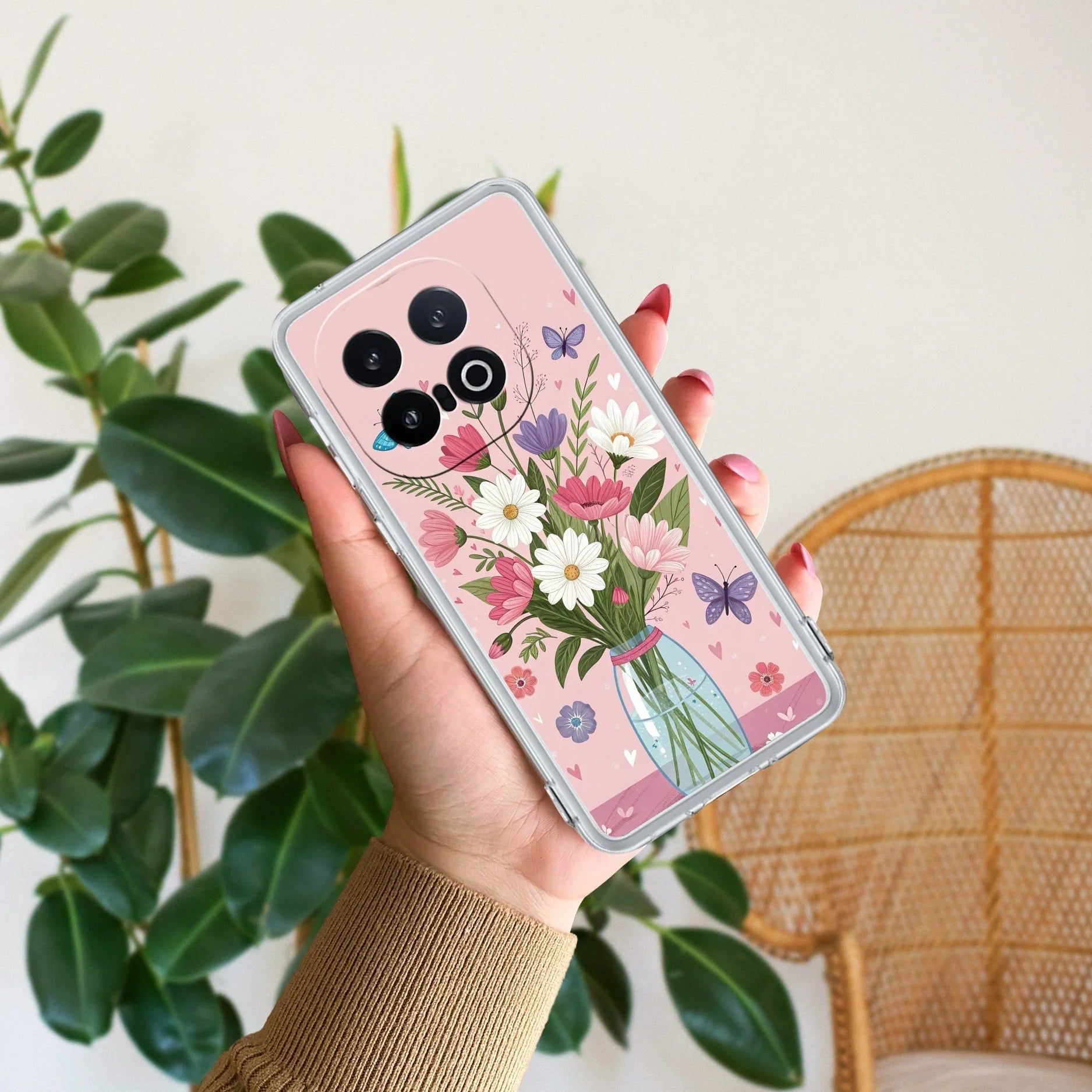 Spring in a Vase Transparent Silicon Case For iQOO 13 5G