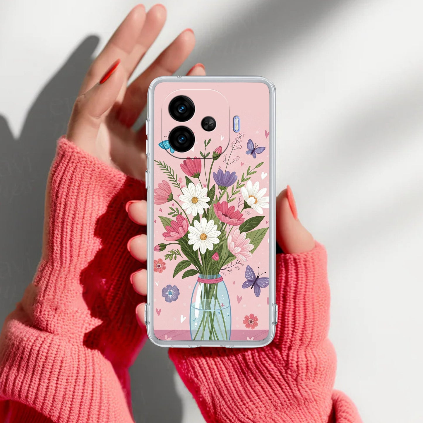 Spring in a Vase Transparent Silicon Case For iQOO