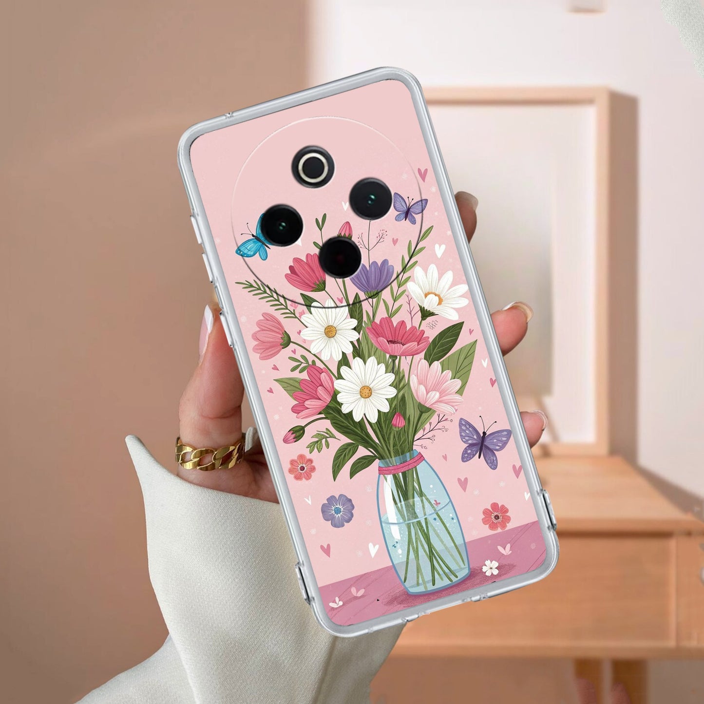 Spring in a Vase Transparent Silicon Case For iQOO