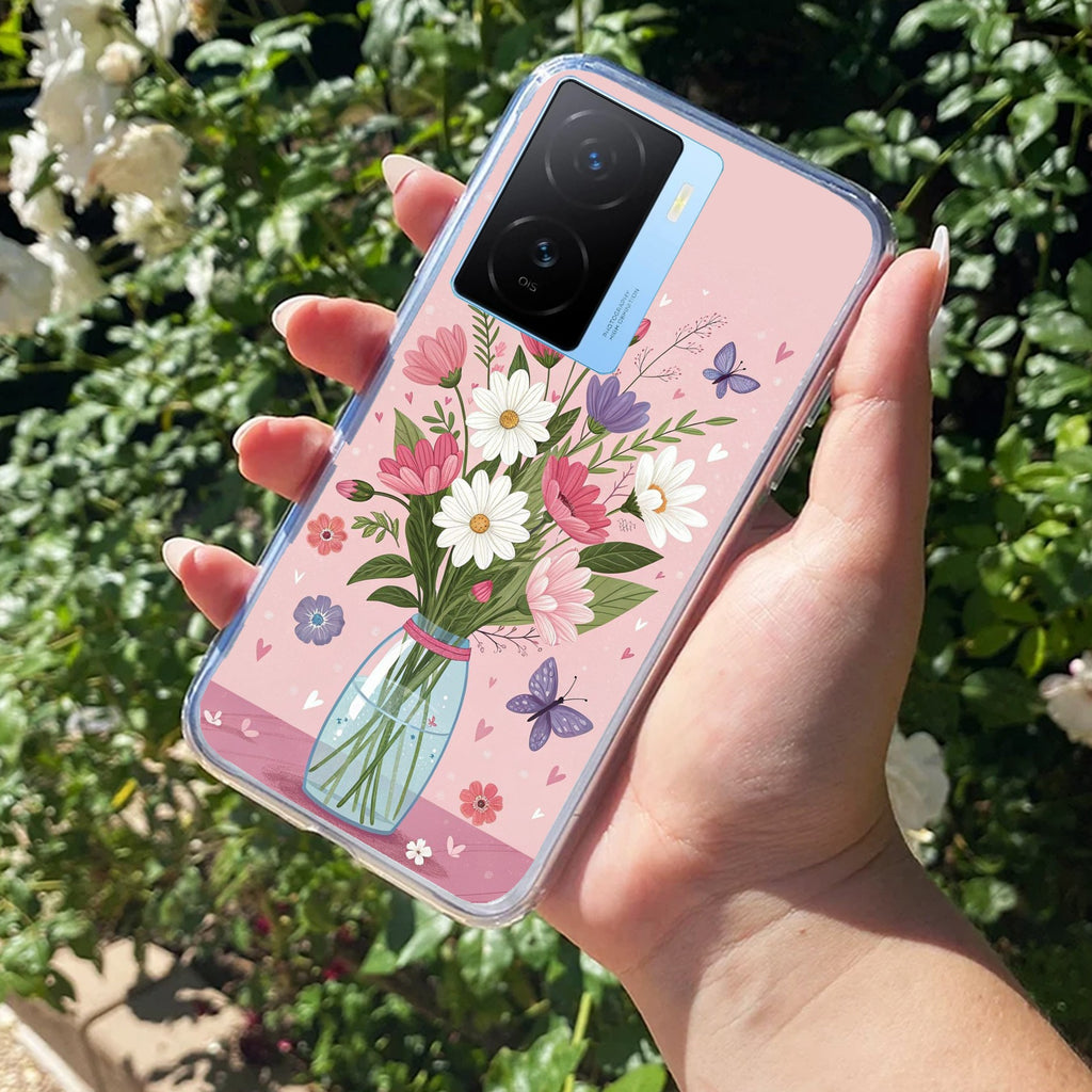 Spring in a Vase Transparent Silicon Case For iQOO Z7s 5G