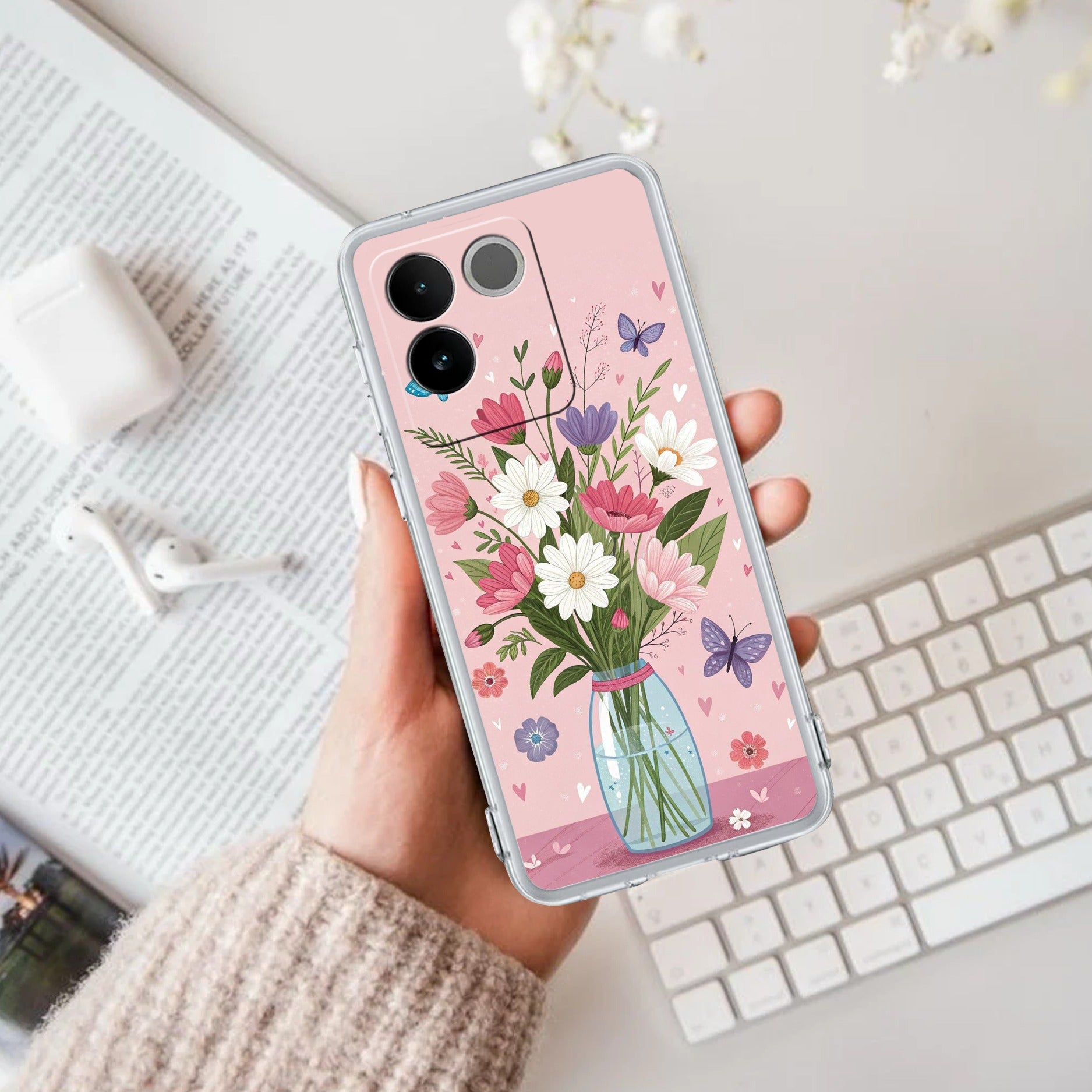 Spring in a Vase Transparent Silicon Case For iQOO Z7 Pro 5G