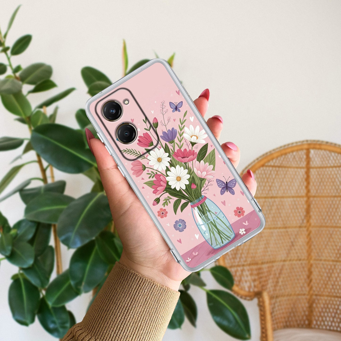 Spring in a Vase Transparent Silicon Case For iQOO