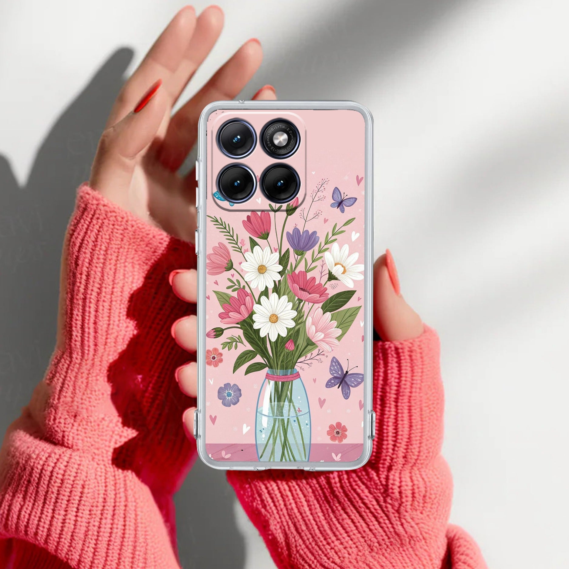 Spring in a Vase Anti Yellow Case For Motorola G67 Power 5G