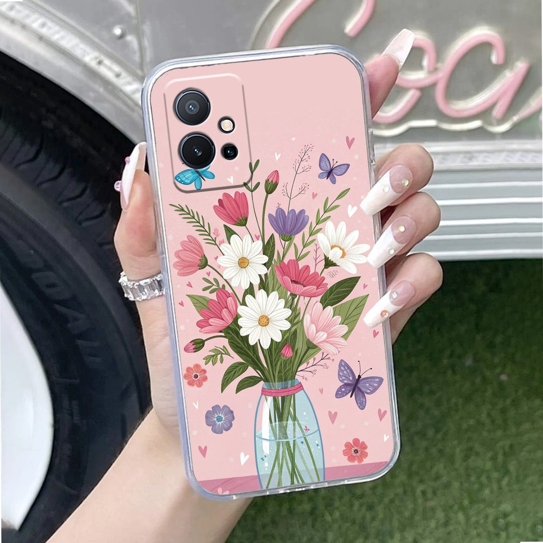 Spring in a Vase Transparent Silicon Case For Vivo Y28 5G
