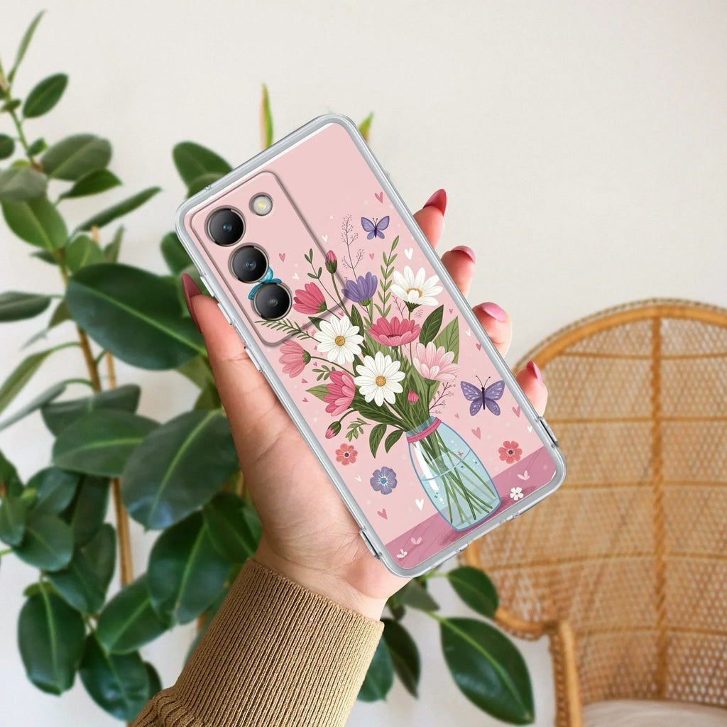 Spring in a Vase Transparent Silicon Case For Vivo T4x 5G