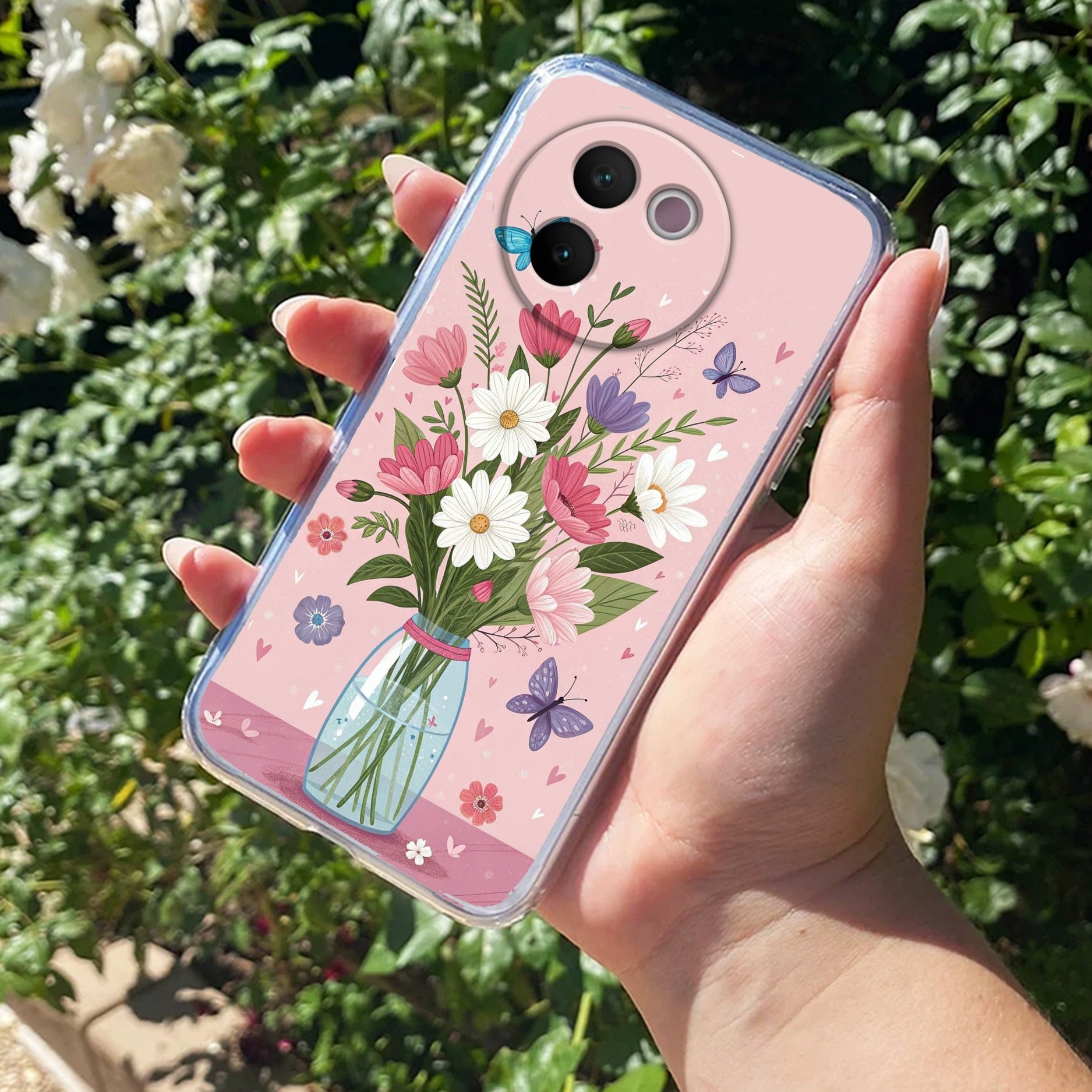 Spring in a Vase Transparent Silicon Case For Vivo V30e 5G