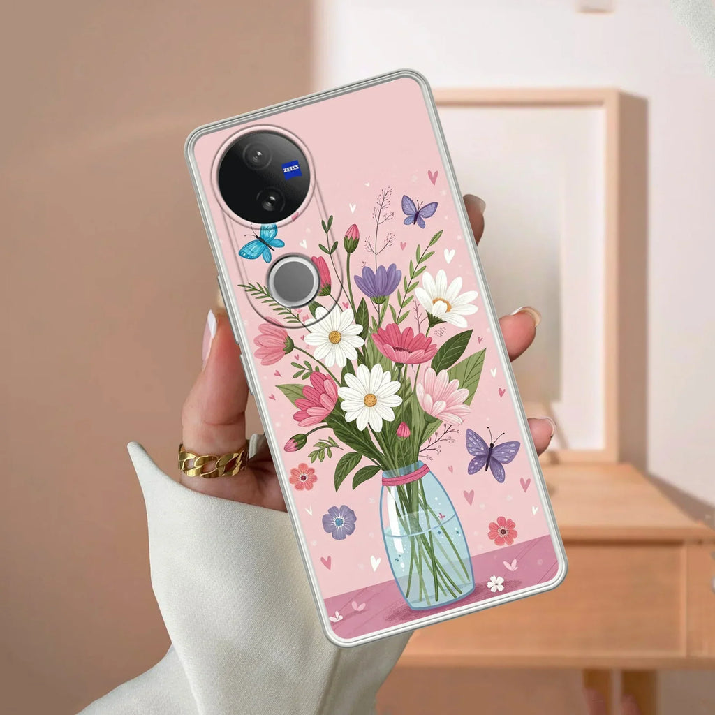 Spring in a Vase Transparent Silicon Case For Vivo Y300 5G