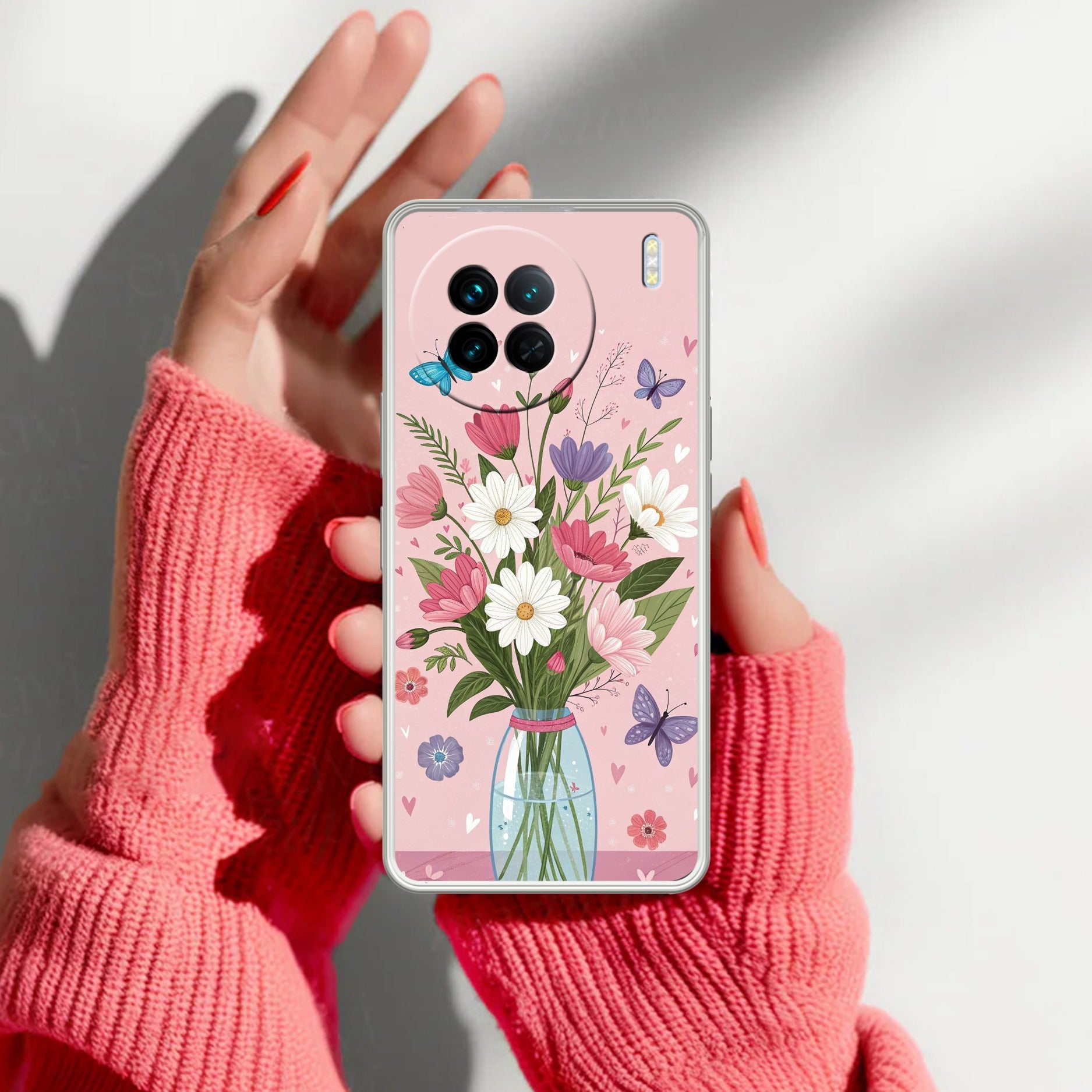 Spring in a Vase Transparent Silicon Case For Vivo X90 Pro 5G