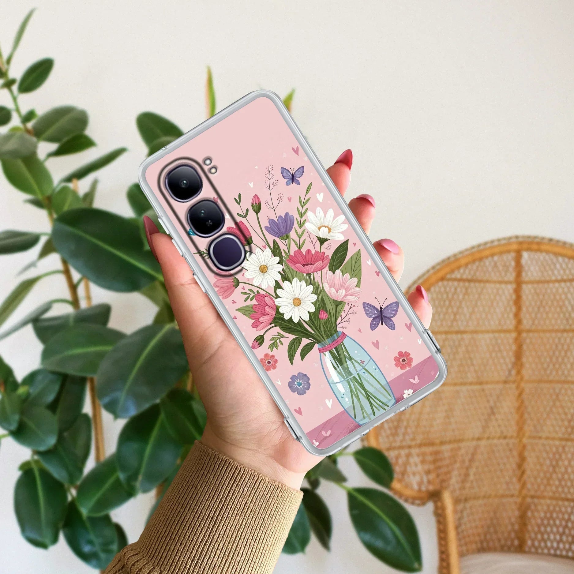 Spring in a Vase Transparent Silicon Case For Vivo V21 5G