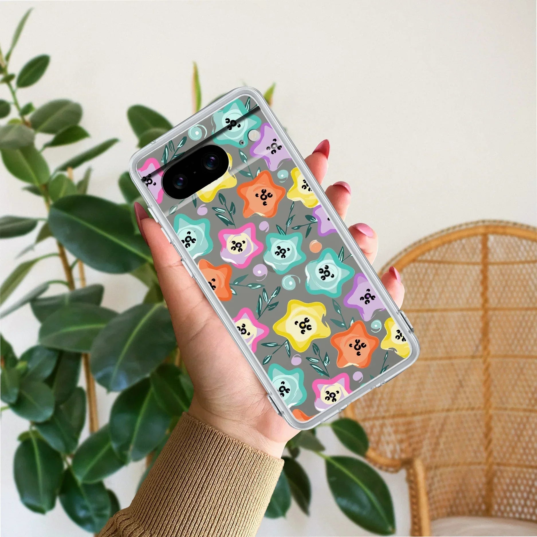 Star Floral Transparent Silicon Case For Google Pixel 8 5G