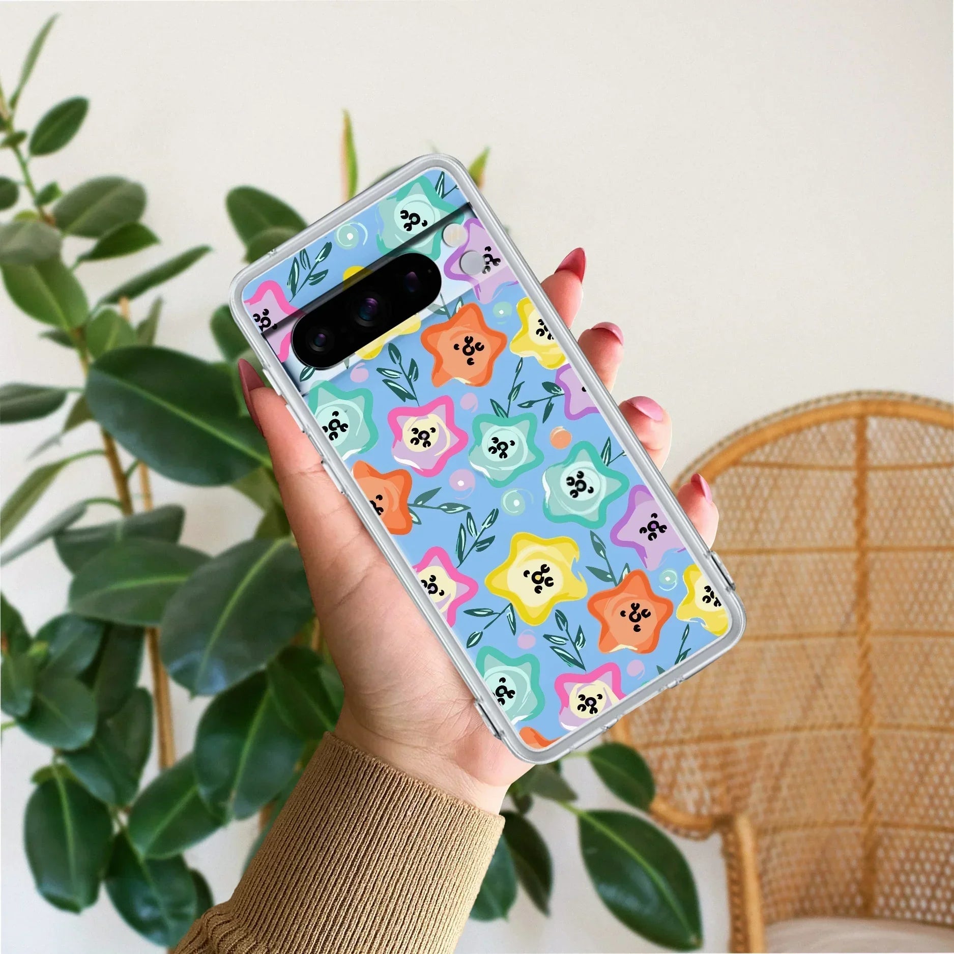 Star Floral Transparent Silicon Case For Google Pixel 8 Pro 5G