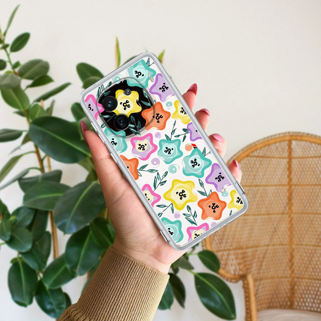 Star Floral Transparent Silicon Case For iQOO 12 5G