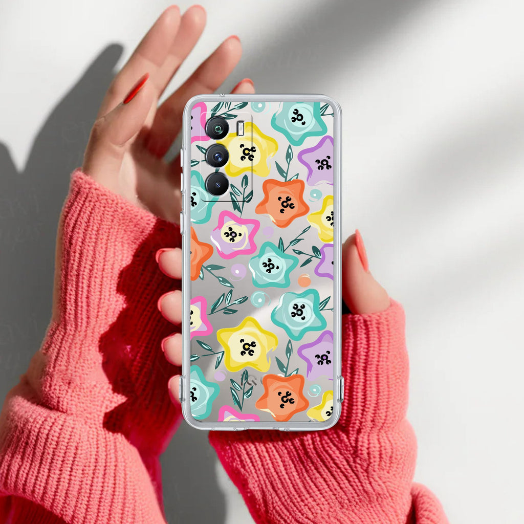 Star Floral Transparent Silicon Case For iQOO 9 SE 5G