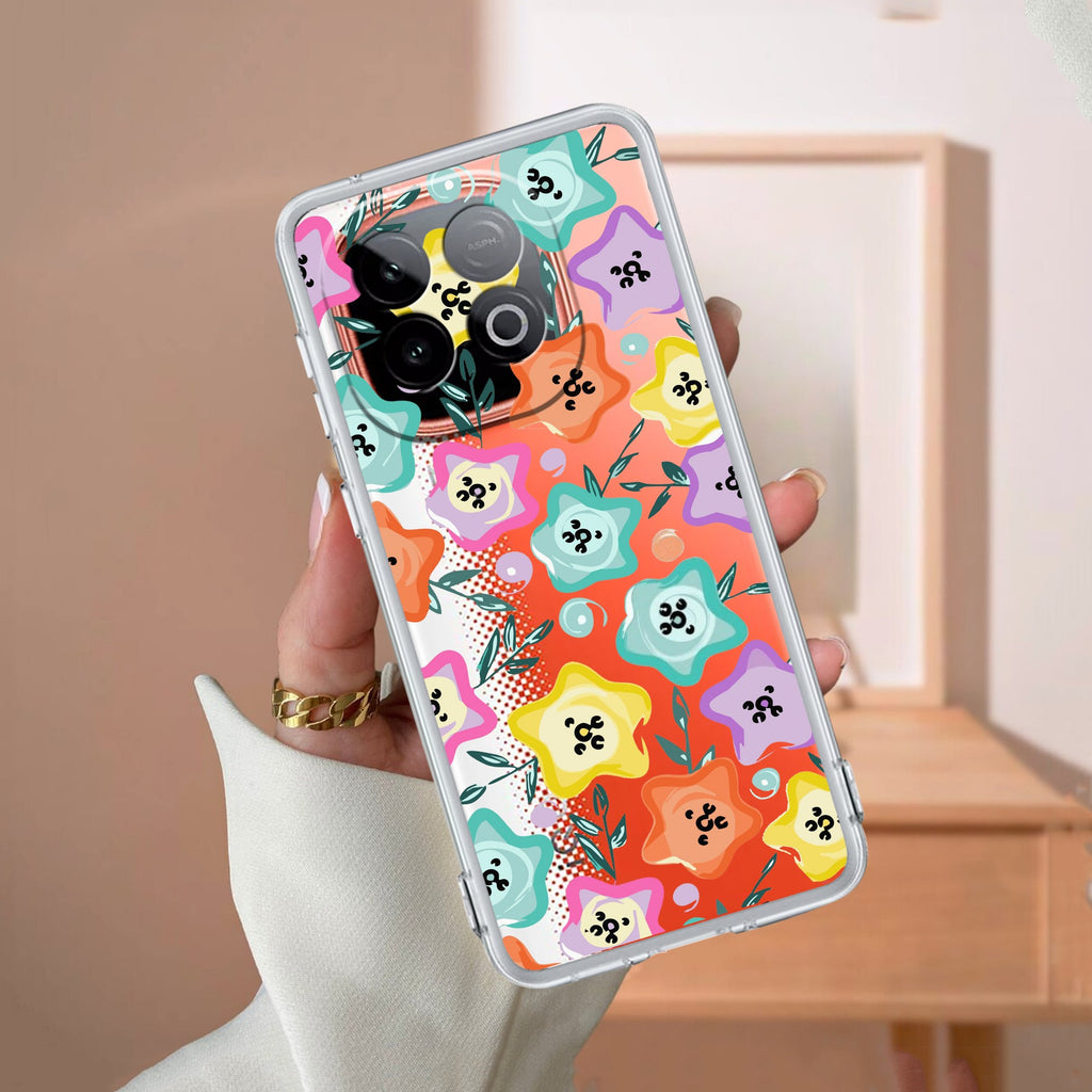 Star Floral Transparent Silicon Case For iQOO Neo 10 5G