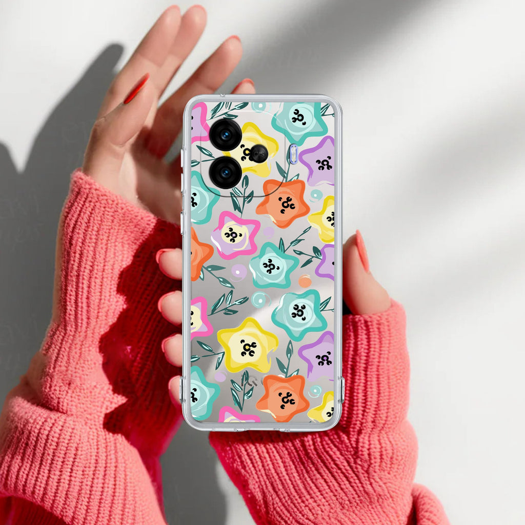 Star Floral Transparent Silicon Case For iQOO Neo 10R 5G